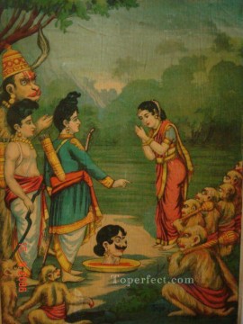 Indian Painting - Sulochana receives the head of her husband Indrajit from India